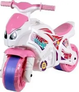 Ride-on Motorcycle Technok 5798 — children's push toy, white and pink