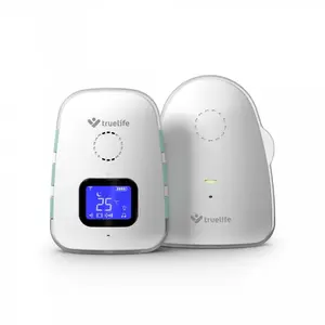 Digitālā bērnudrošības kamera TRUELIFE NannyTone VM3 — LCD ekrāns, darbības rādiuss līdz 800 m, darbināma ar akumulatoru, zaļa/balta
