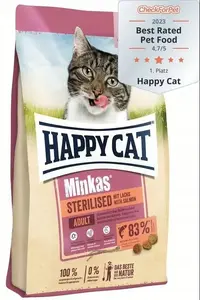 Сухой корм для кошек Happy Cat Minkas Sterilised с лососем для стерилизованных взрослых кошек 10 кг