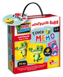 Развивающая игрушка Lisciani Montessori Baby Touch Memo для 1–4 лет, одиночная тактильная мемори-игра, разноцветная