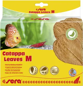 sera Catappa Leaves Brown akvārija dekorācija – 10 gab., Indijas mandeļu lapas