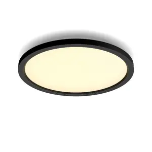 Потолочный смарт-светильник Signify Philips Hue White ambience Aurelle Round Panel, Bluetooth, 395×47 мм, 220–240 В, чёрный