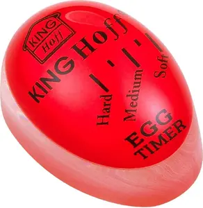 Mechanical kitchen timer KingHoff KH-1015 egg-shaped, red, up to 60 minutes