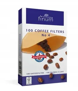 Coffee Paper Filters Finum No.4 Brown, Pack of 100