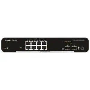 Managed L2 Network Switch Ruijie RG-NBS3100-8GT2SFP — 8× Gigabit (10/100/1000) RJ-45, 2× SFP, 20 Gbit/s, 8K MAC