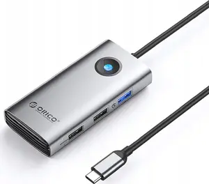 Док-станция USB-C 5-в-1 ORICO — 1× USB-A 3.0, 2× USB-A 2.0, 1× HDMI, серый