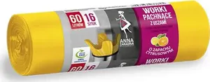 Мешки для мусора с ручками Anna Zaradna 60 л, запах цитруса, 16 шт., жёлтые