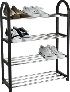 Storage Solutions shoe rack 4-tier organizer cabinet stand, universal 4 levels, black
