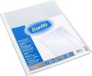 Document sleeves with flap A4 110µ Bantex 10 pcs - transparent protective pockets