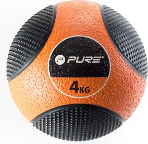 Medicine Ball pure 4 kg, black-orange, model 02139