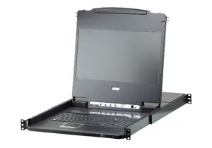 Rēķu konsole ATEN CL6708MW 17.3" (43.9 cm) LCD 1920x1080 DVI-I USB tastatūra/pelis 1U melna