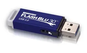 USB zibatmiņa iStorage Kanguru FlashBlu30 64 GB USB 3.2 Gen 1 (USB 3.0) Type-A, grozāma korpusa forma, fizisks rakstīšanas aizsargs, zils