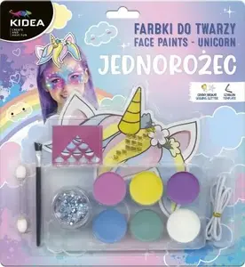 Sejas krāsu komplekts Derform Jednorożec (Vienradzis) — bērnu krāsu palete, vairāku krāsu
