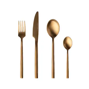 Flatware set BergHOFF Gem 4-piece, gold finish, stainless steel