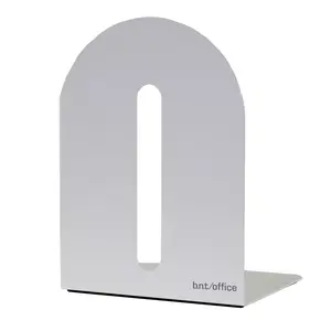 Book holder Stickn 741507 — white metal, compact desktop stand (145×110×200 mm package)