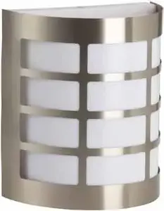 Outdoor wall light Brilliant Rune — E27 socket, 60 W, stainless steel/white, 75×200 mm