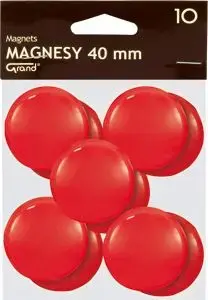 Magnets kw trade Magnesy Grand 40 mm, red, pack of 10