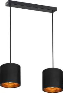 Подвесной светильник ORNO NEVA, макс. 2x60W, патроны E27, чёрный