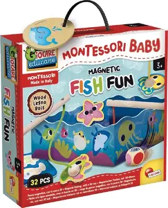 Деревянная развивающая игрушка «Baby Fish Fun» от Lisciani – Монтессори, моторика, сортировка и пирамидка