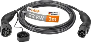 Кабель для зарядки электромобилей Lapp Тип 2, 22 кВт, 3 м, чёрный