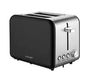 Toaster Concept Solution TE2050 — 2-slice, 950 W, stainless steel/black, 280×160 mm