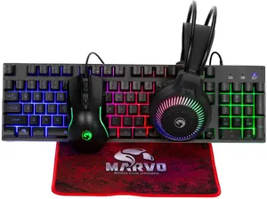 Wired USB Marvo gaming keyboard and mouse set LOOT 40 CM416 (membrane, black) with mousepad