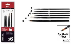 Brush set KAEM Pędzle syntetyczne 6szt – synthetic bristle brushes, 6 pieces