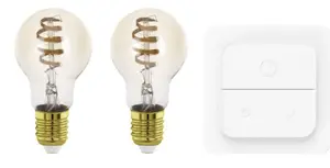 Viedā spuldze EGLO 110419 — 7 W, dzintara stikls, enerģijas klase E, augstums 105 mm, diametrs 60 mm (2 gab.)