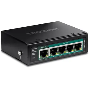 Коммутатор TRENDnet TI-B541 Неуправляемый 5-портовый Gigabit (10/100/1000) с PoE, чёрный