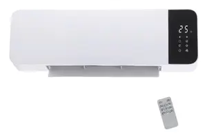 Elektriskais ventilatora sildītājs Emerio WH-133172 — grīdas iekārta 2000 W, digitālais termostats, balts