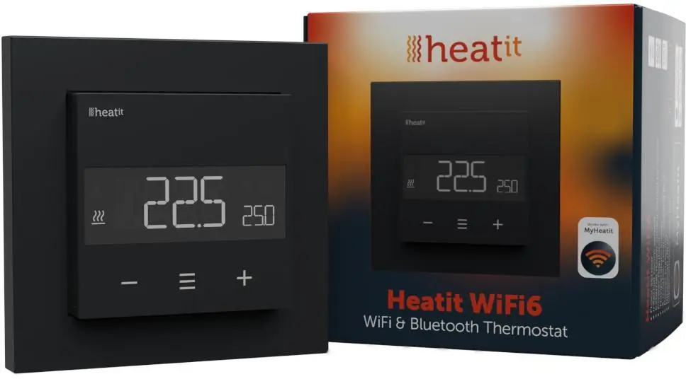 Wi‑Fi termostats Heatit Heatit WiFi6 melns