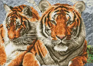 Набор для алмазной вышивки Diamond Dotz Tigers — холст 370×515 мм, развитие мелкой моторики, для детей