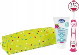 Набор CHICCO Hippo: зубная щётка и паста с футляром для детей 3–6 лет