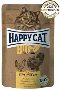 Влажный корм для кошек happy cat All Meat Organic Chicken with Turkey, для взрослых, 85 г пакетик