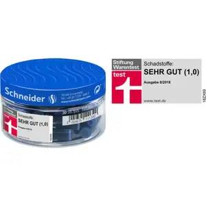 Ink cartridges Schneider Electric SR6703 — thin line, blue ink, rubber housing, 30 pcs, jar