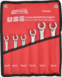 Open-End Wrench Set AWTools AW40190, 6-piece