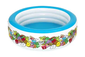 Inflatable Play Pool Hipo 3-Ring Ø1.96 m × H53 cm, Vinyl, 700 L, For Ages 6+