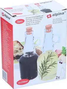 Glass Bottle with Cork for Oil/Vinegar ORION Alpina 250 ml, set of 2