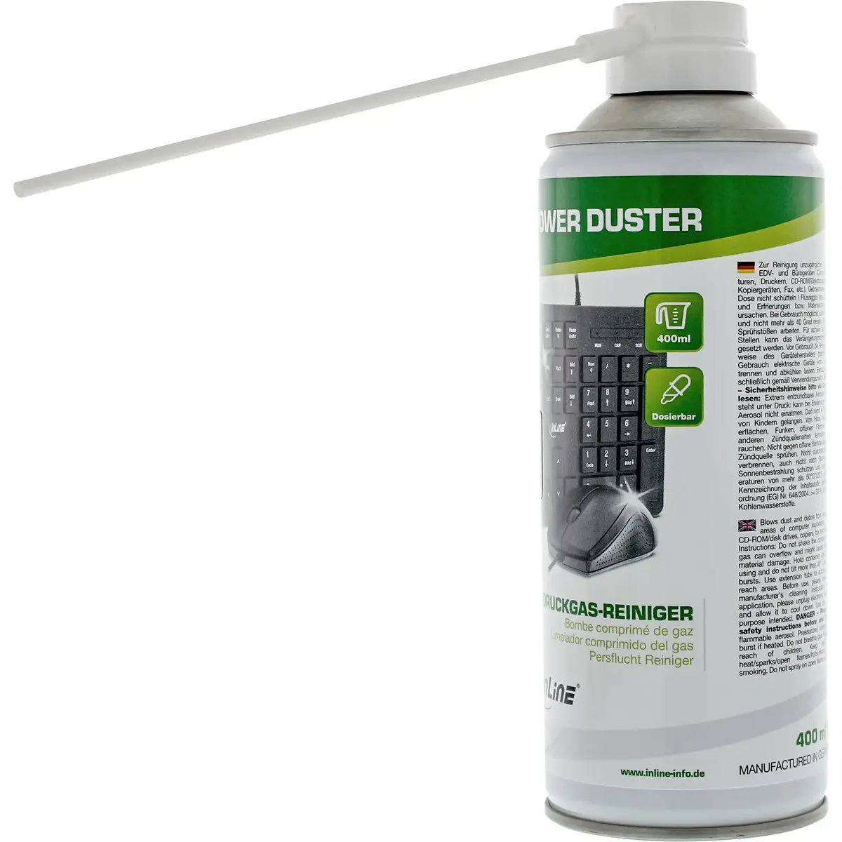 InLine Compressed Air Cleaner 400 ml Photo 2
