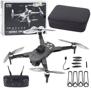 LEANToys drone Y329 with HD camera, Wi‑Fi, LED lights, app control, black carbon finish