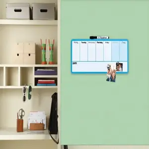 Magnetic Dry Erase Weekly Organiser, Acco, 140×360 mm, blue