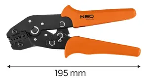 Cable crimper NEO tools 01-544, hand tool for crimping insulated terminals, weight 382 g, 1 pc