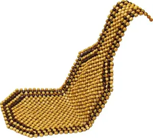 Seat cushion cover Amio AMI-01124 — long beaded car seat mat, light color