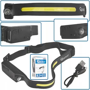 Headlamp GEKO with motion sensor LED COB 3W + 1W XPE 1200mAh 350lm IPX4
