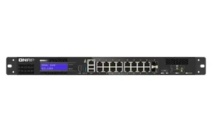 Pārvaldāms Gigabit Ethernet slēdzis Triton QGD-1600 — 16× RJ-45 10/100/1000, 1U, 32 Gbit/s, 2× USB 2.0, MAC 8000, pelēks/melns