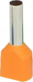 ORNO insulated double ferrule for cable end, max conductor Ø 4 mm, copper sleeve length 12 mm, pack 25