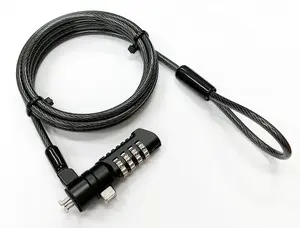 Cable lock eSTUFF GLB220105 — combination laptop lock, 1.8 m cable, 4.5 mm diameter, black