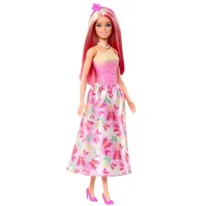 Modeļu lelle MATTEL Barbie A Touch of Magic Royal, 31 cm, rozā un blonda mati, svārki ar tauriņu rakstu, aksesuāri