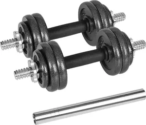Regulējamu lējuma hanteles komplekts koferī ar stieni 15 kg — Rebel Active