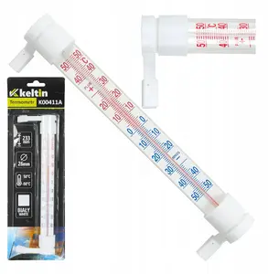 Window Thermometer Keltin 233×24 mm, white — outdoor/indoor temperature gauge